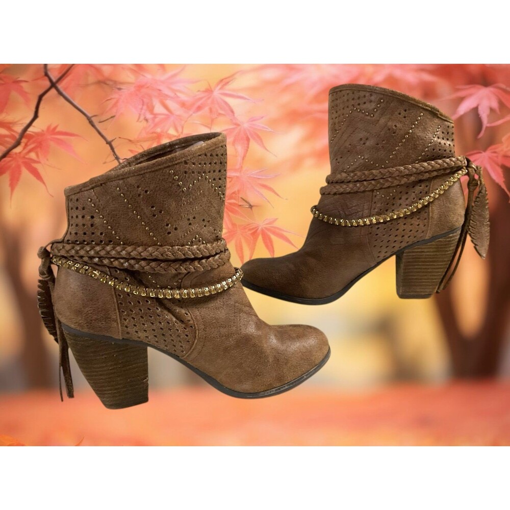 Not Rated Adylene Taupe Ankle Booties Women's Size 9M